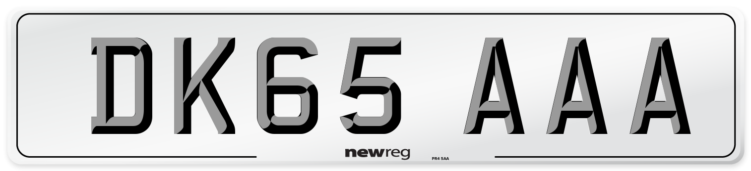 DK65 AAA Number Plate from New Reg